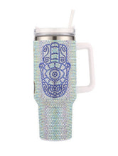 Load image into Gallery viewer, Blingy Hamsa Tumbler with Handle 40oz Capacity