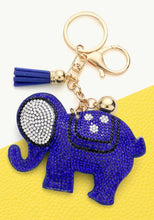Load image into Gallery viewer, Bling Elephant Tassel Keychain