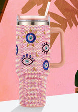 Load image into Gallery viewer, Blingy Hamsa Tumbler with Handle 40oz Capacity