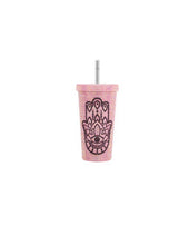 Load image into Gallery viewer, Bling Tumbler With HAMSA &amp; Evil Eye 17 oz Capacity