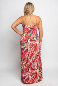 Arya Plus Size Dress-Red