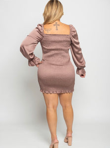 Nora Plus Size Dress-Mocha