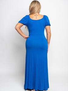 Clara Plus Size Dress-Royal Blue