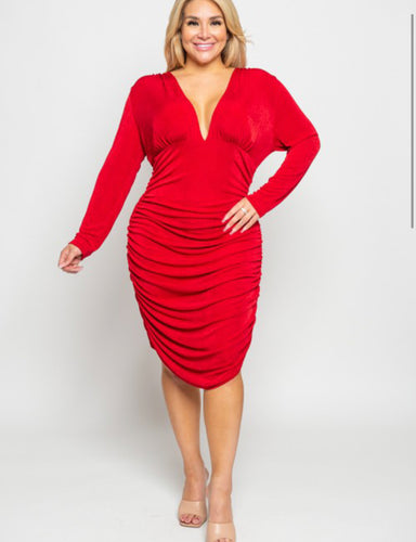 Faith Plus Size Dress-Red