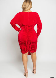 Faith Plus Size Dress-Red